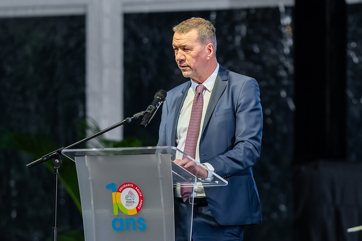 Thierry Hebraud, Chief Executive Officer Designate de la MCB, lors de la commémoration du 10e anniversaire de Made in Moris le 9 novembre 2023